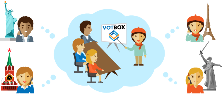 Схема работы конференц-связи VOTBOX